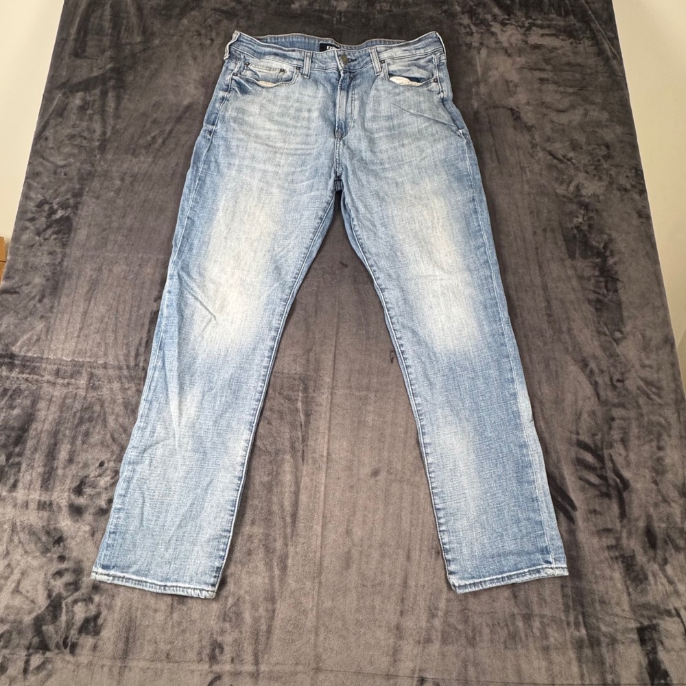 Express Jeans Mens 36x32 Light Wash Classic Straight Stretch Denim